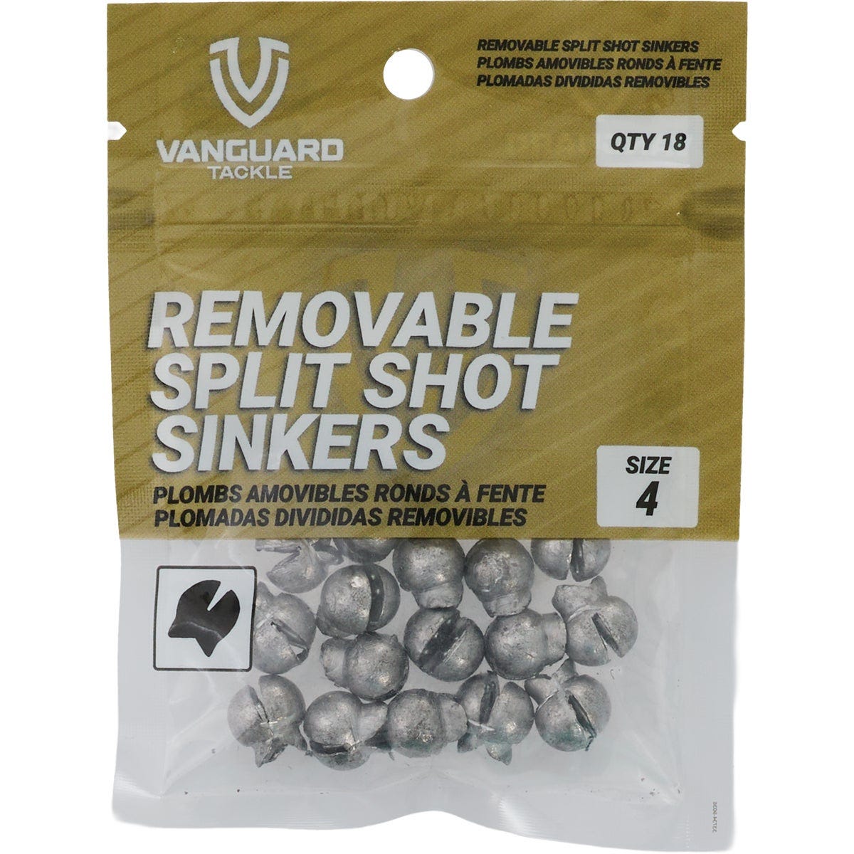 Vanguard Size 4 Removable Split Shot Sinker (18-Pack) - photo 2