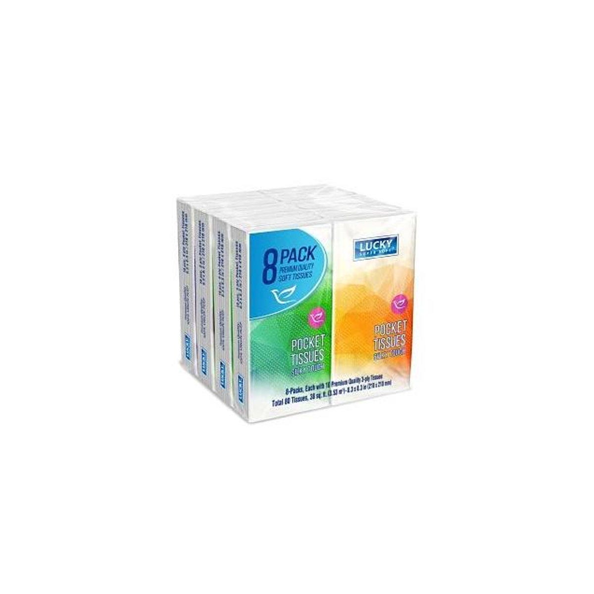 Home Select Travel Size Soft & Silky 2-Ply Tissue, 8 Tissues/Pk (10-Pack)