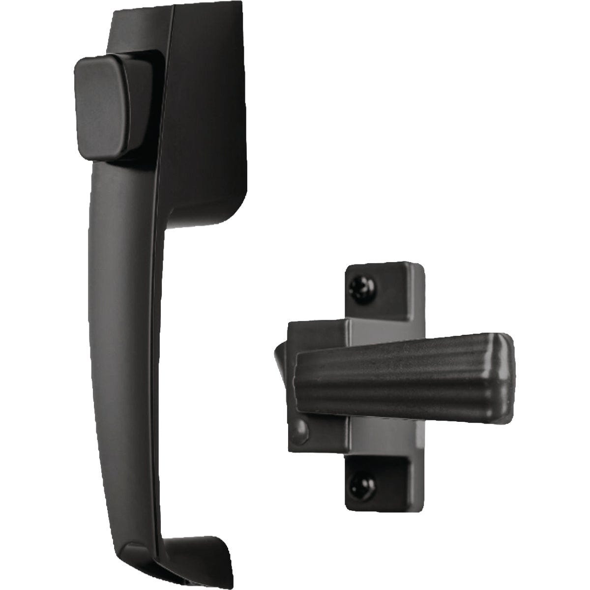Wright Black Push Button Latch with 1-3/4 In. Hole Spacing