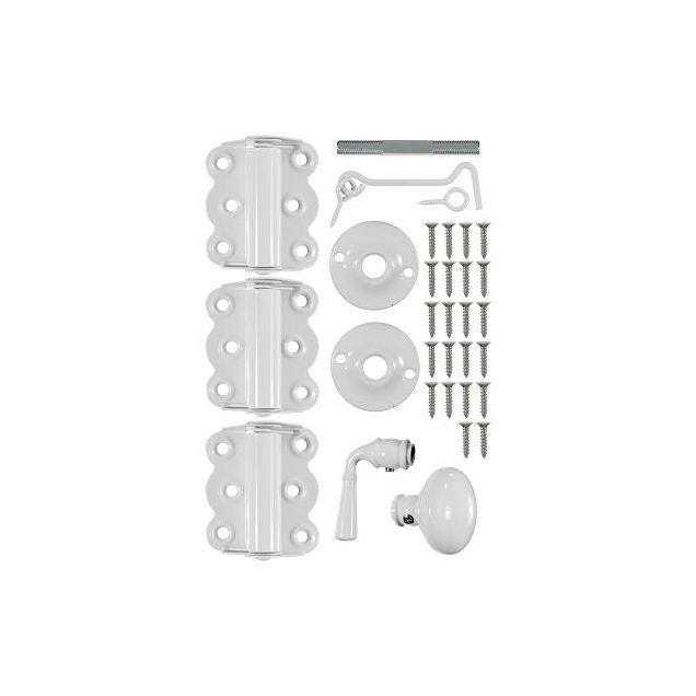 Wright Products White Vinyl/Wood Screen Door Hardware Set