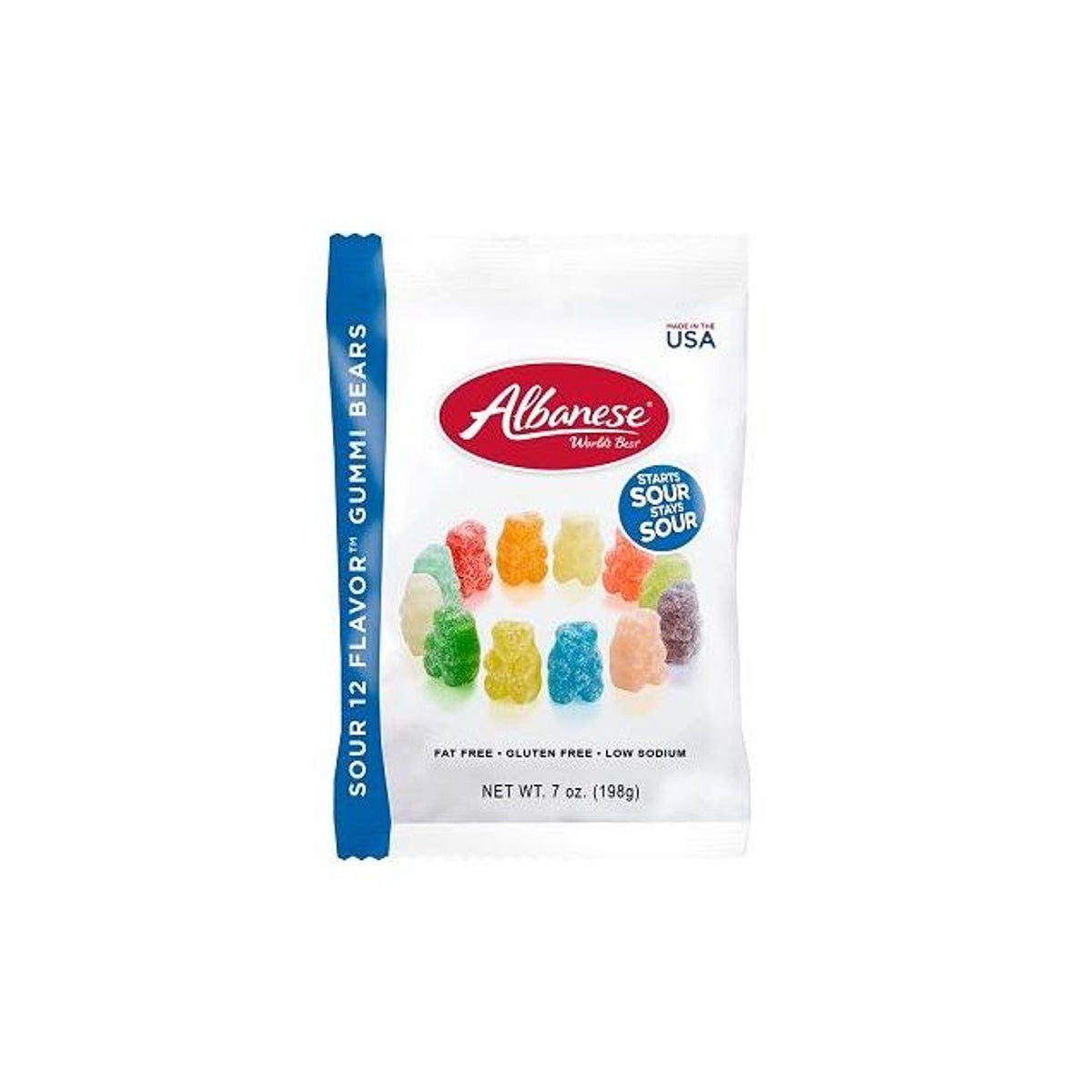 Albanese 7 Oz. 12 Assorted Flavors Sour Gummi Bears