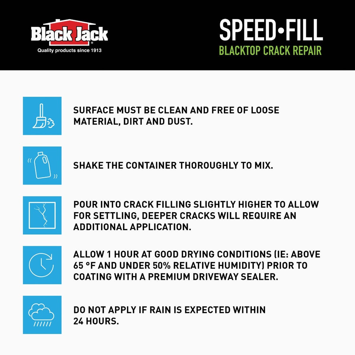 Black Jack Speed-Fill 1 Gal. Elastic Crack Filler - photo 4 Black Jack Speed-Fill 1 Gal. Elastic Crack Filler - photo 4