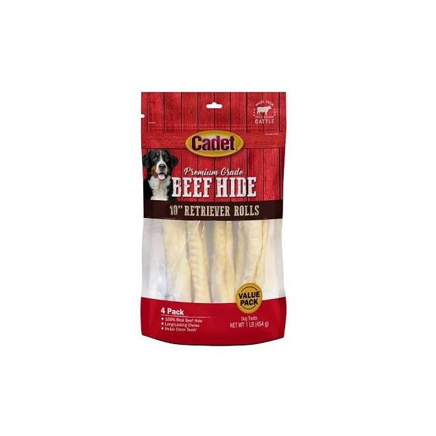 Cadet 1 Lb. Premium Grade Beef Hide Retriever Roll Dog Treats