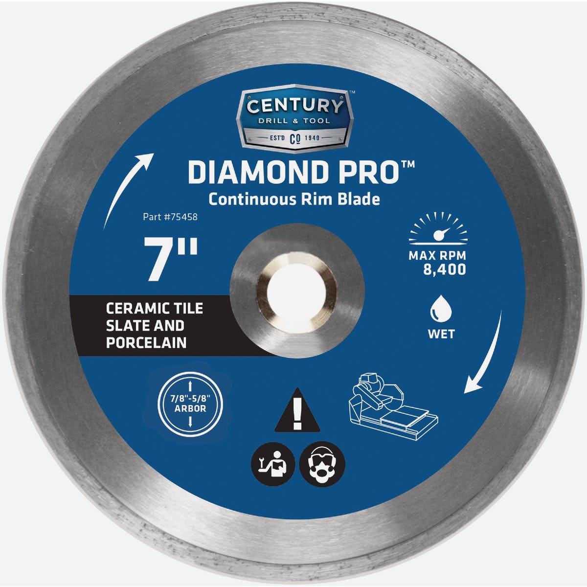 Century Drill & Tool 7 In. Continuous Rim Diamond Blade
