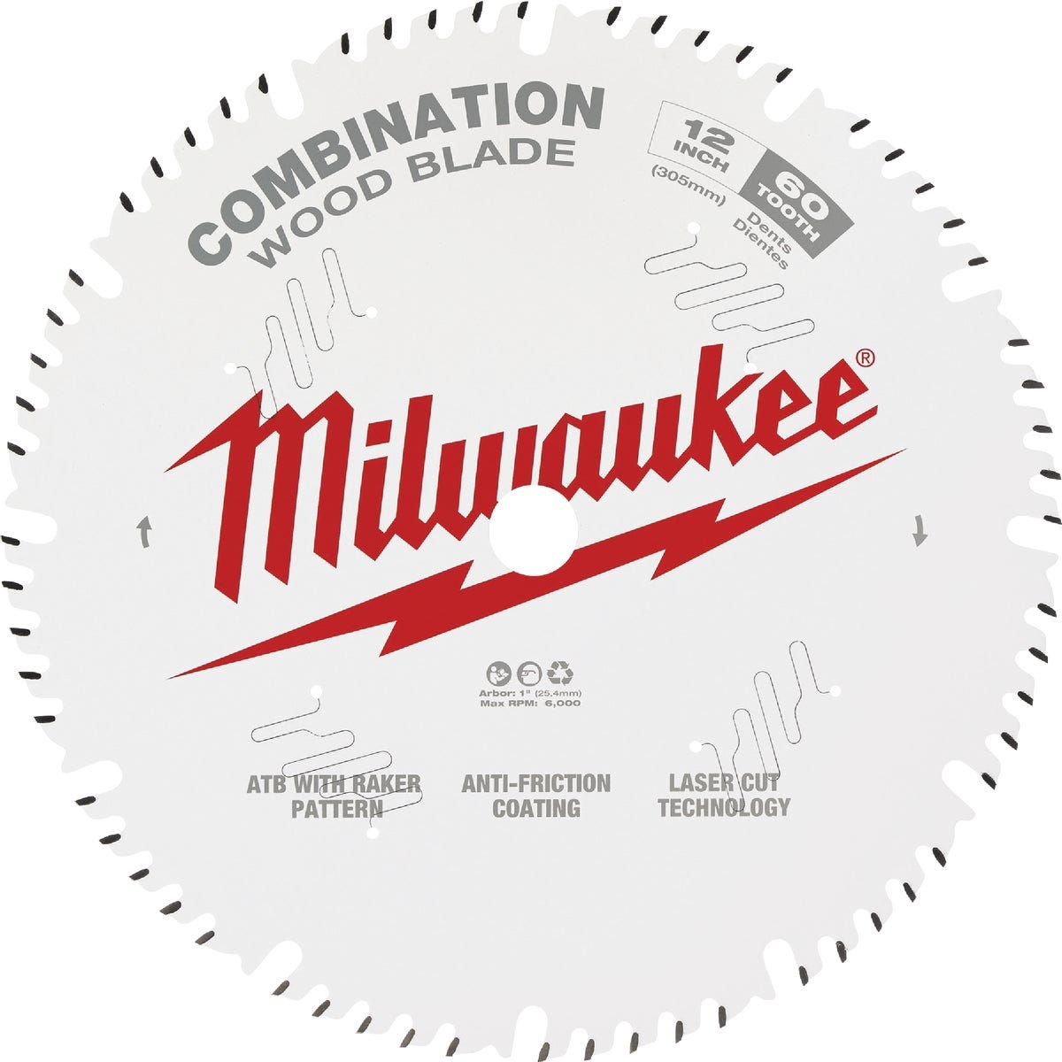 Milwaukee 12 In. 60-Tooth Combination Circular Saw Blade - photo 2 Milwaukee 12 In. 60-Tooth Combination Circular Saw Blade - photo 2