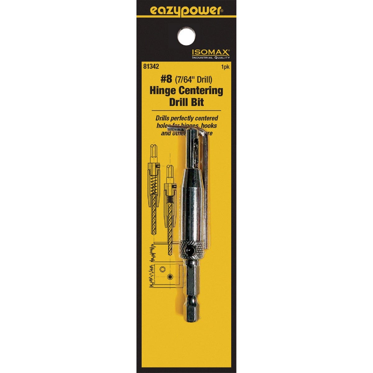 Eazypower Corporation #8 7/64 In. Hinge Drill Bit with L-Shape Hex Key Eazypower Corporation #8 7/64 In. Hinge Drill Bit with L-Shape Hex Key