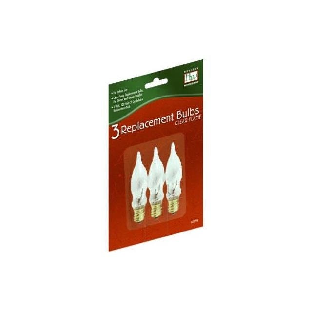 Holiday Wonderland C7 Clear Flame Christmas Candle Replacement Bulb (3-Pack) Holiday Wonderland C7 Clear Flame Christmas Candle Replacement Bulb (3-Pack)
