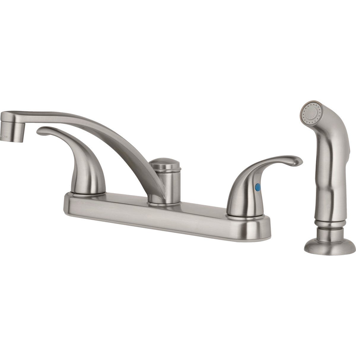 Homepointe 2 Decorative Lever Handle Kitchen Faucet, Brushed Nickel