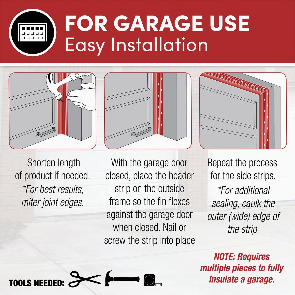 Frost King 3 In. x 9 Ft. White Vinyl Top and Side Garage Door Seal with Sweep - photo 5
