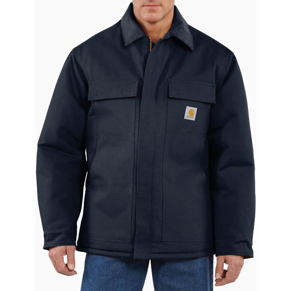Carhartt Men's 3XL Regular Dark Navy Firm Duck Insulated Traditional Coat, Loose Fit - photo 3