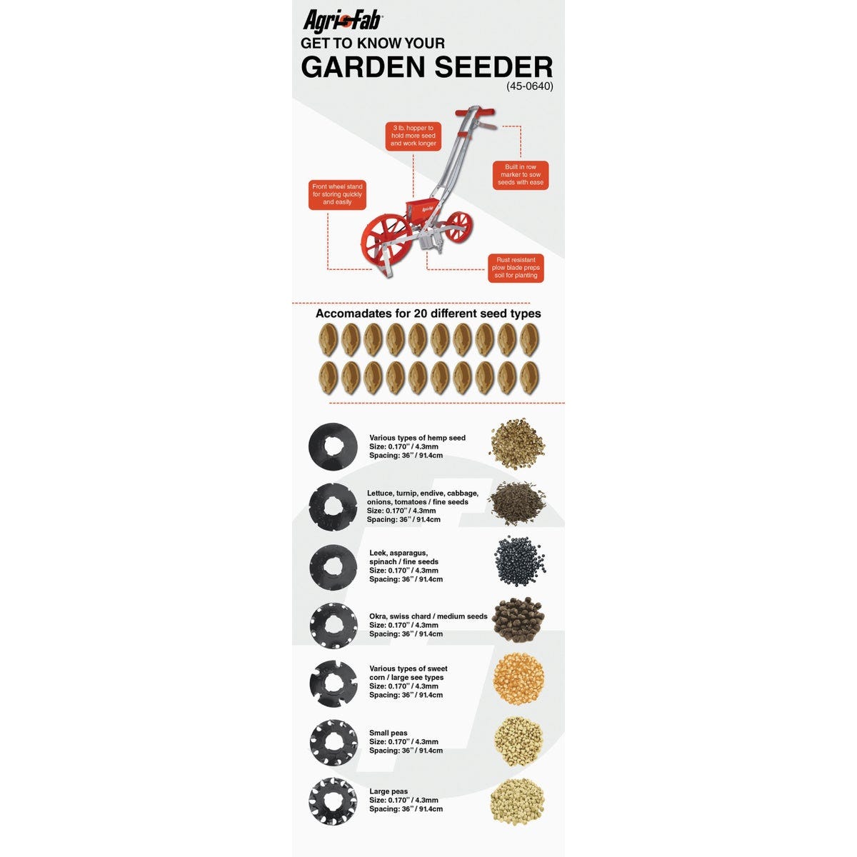 Agri-Fab 3 Lb. Garden Seeder - photo 5 Agri-Fab 3 Lb. Garden Seeder - photo 5