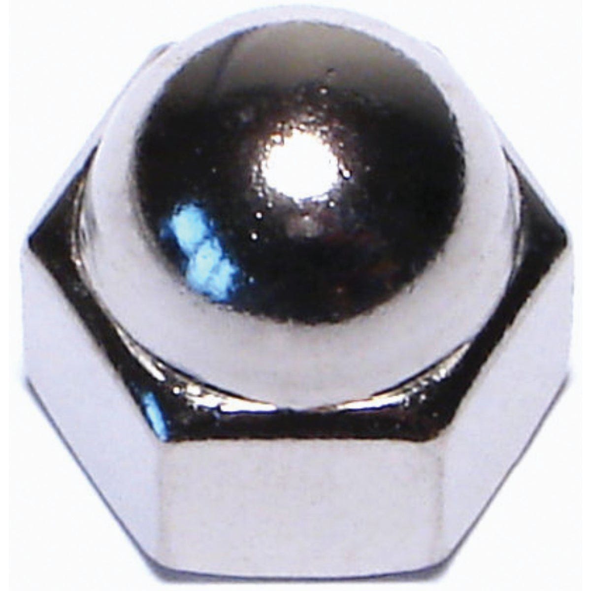 Midwest Fastener 3/8 In.-24 Nickel Plated Steel Fine Thread Acorn Cap Nuts (6 Ct.)