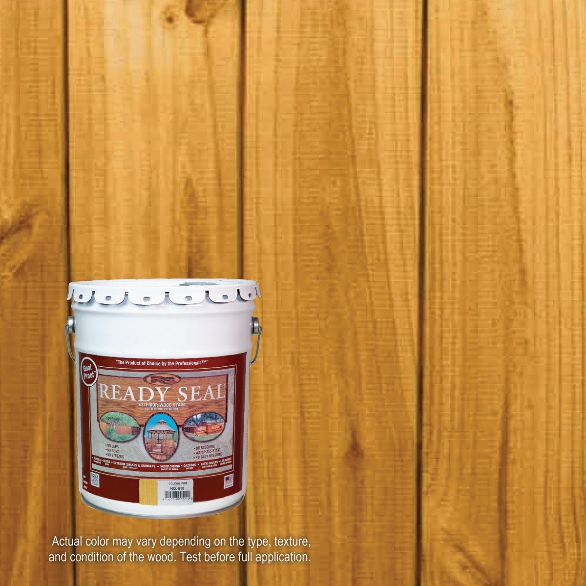 Ready Seal 510 Exterior Wood Stain and Sealer, Golden Pine, 5 Gal.