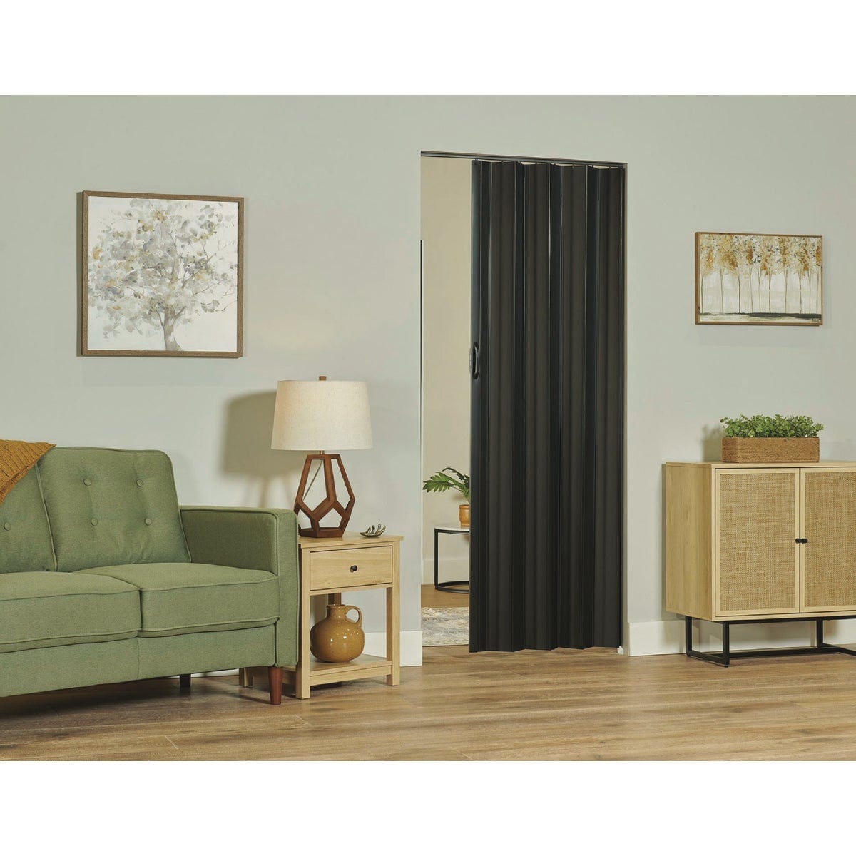 Spectrum Sienna 36 In. x 80 In. Black PVC Folding Door