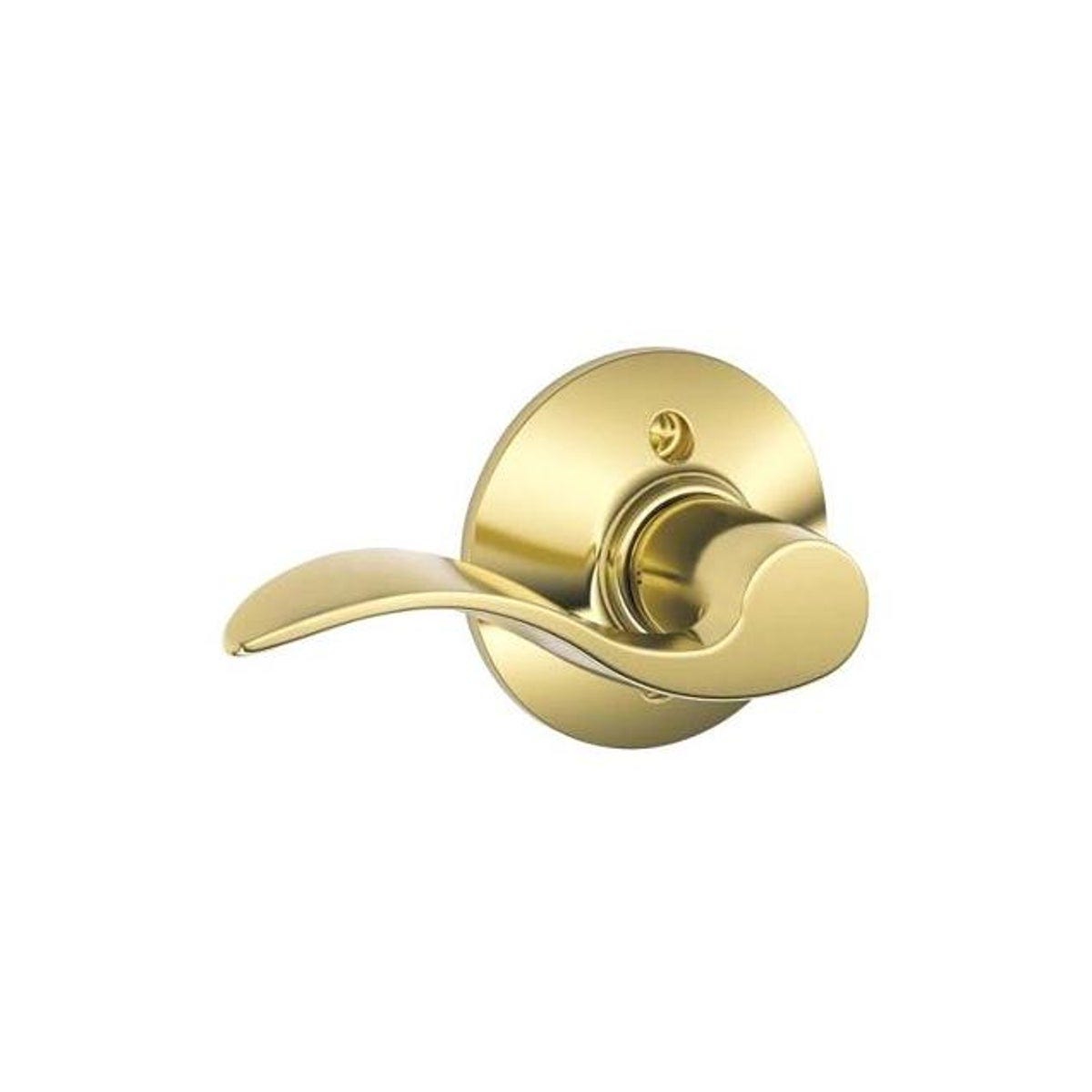 Schlage Accent Bright Brass Left-Hand Dummy Lever Lockset
