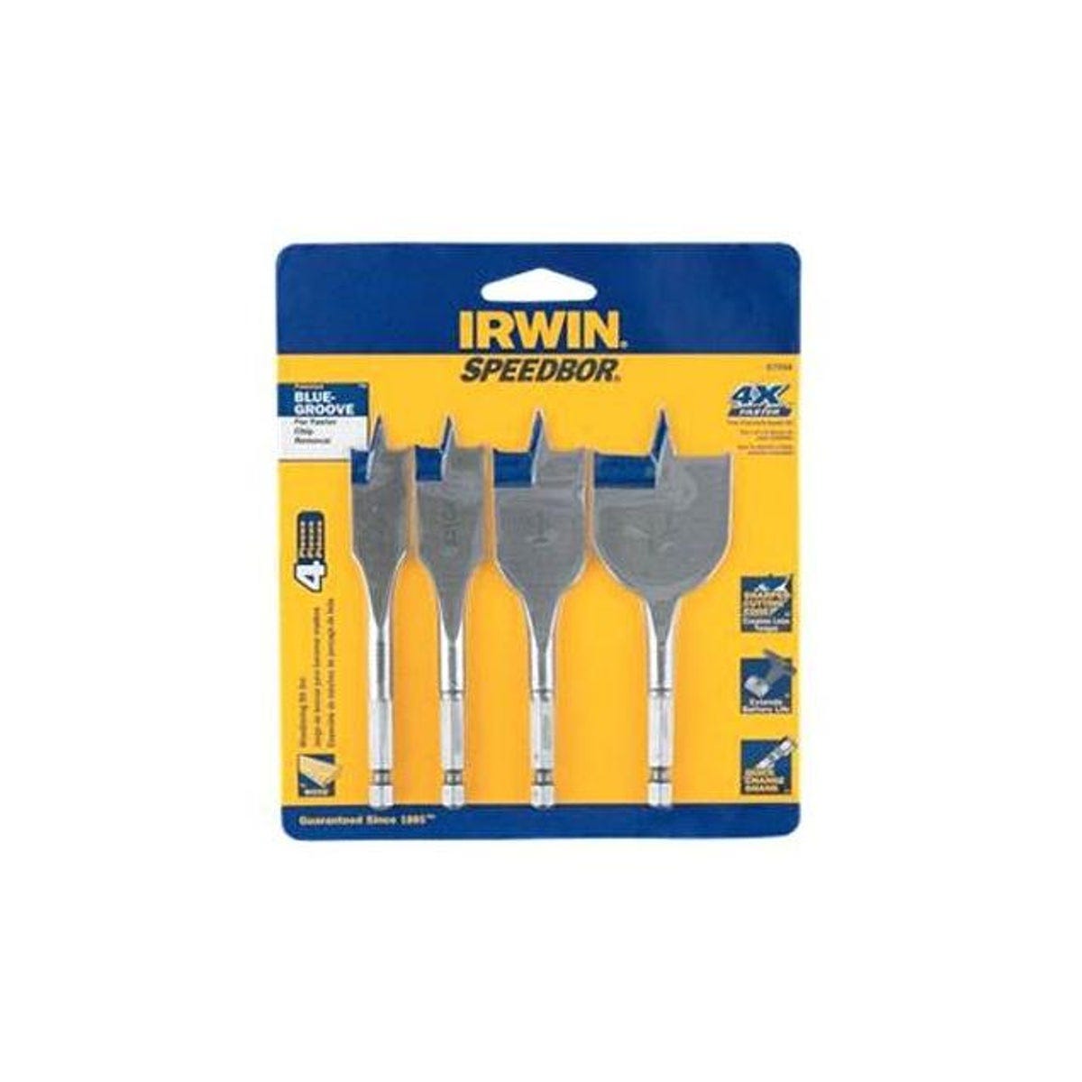 Irwin Speedbor 4-Piece Woodboring Spade Drill Bit Set