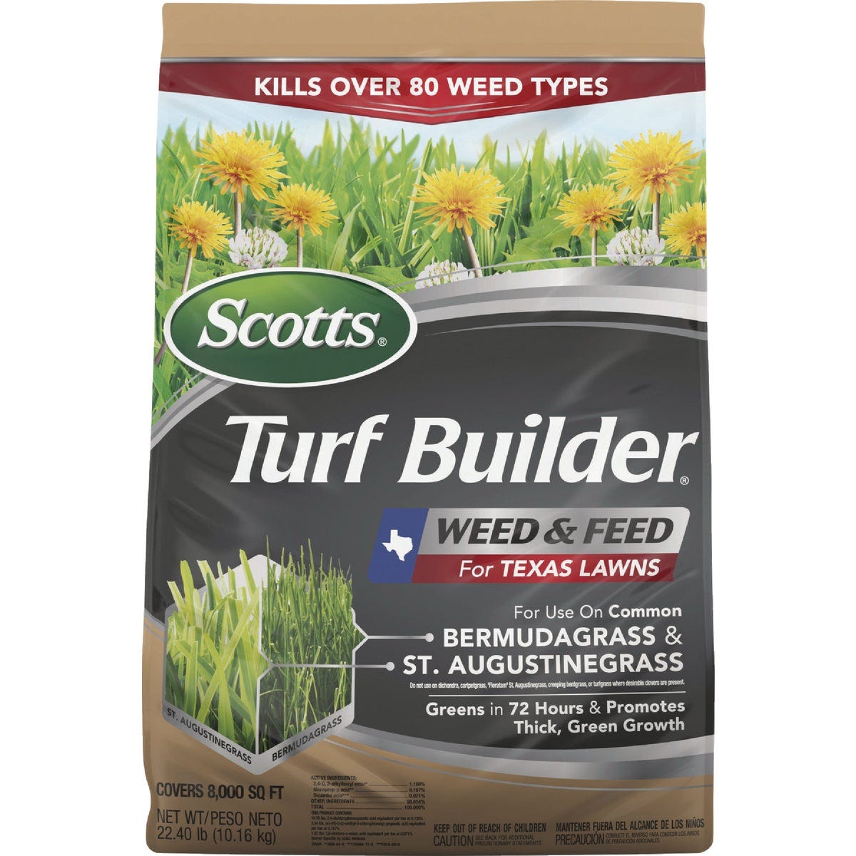Scotts Turf Builder 22.4 Lb. 8000 Sq. Ft. 29-0-10 Weed & Feed for Texas Lawns Scotts Turf Builder 22.4 Lb. 8000 Sq. Ft. 29-0-10 Weed & Feed for Texas Lawns