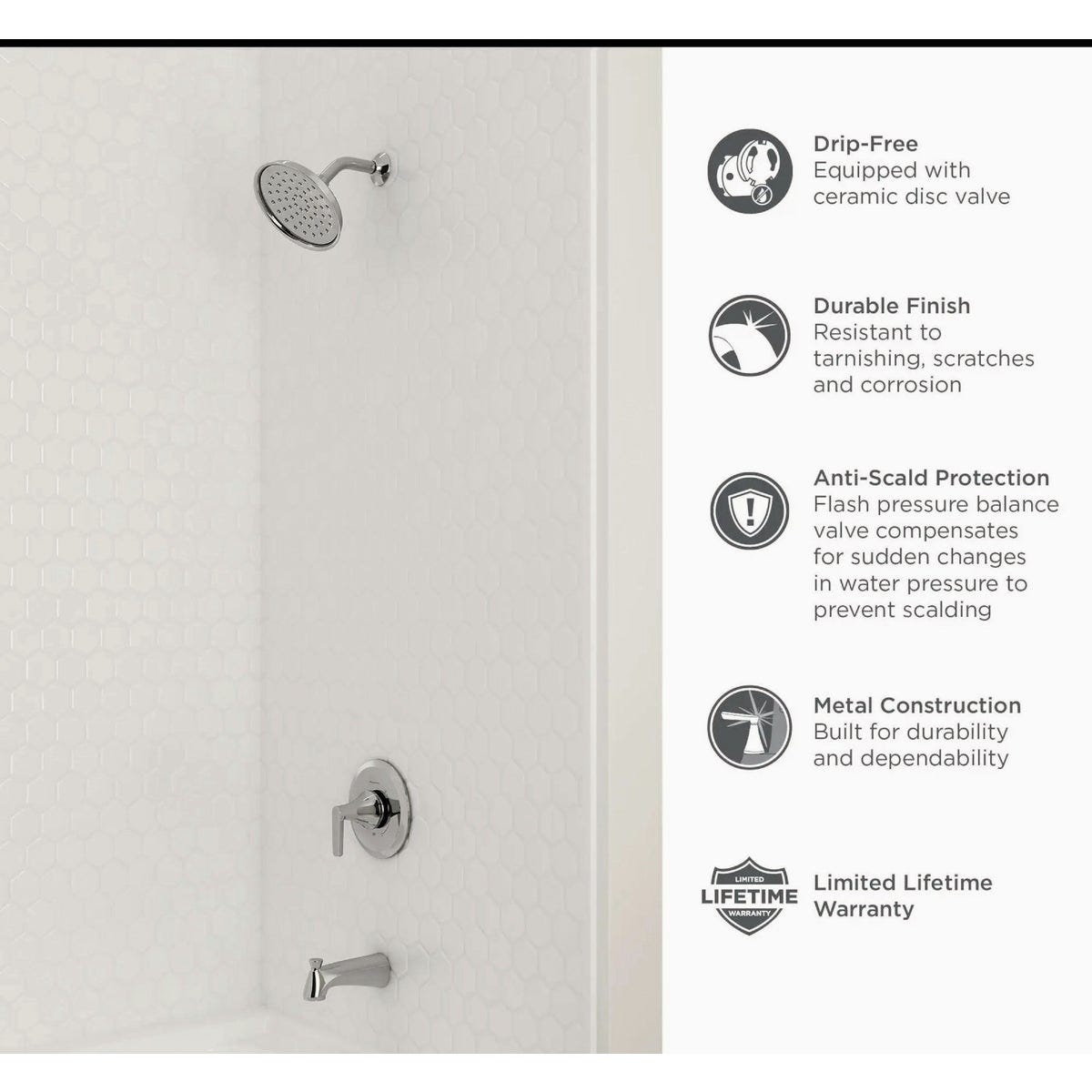 American Standard Becklow Chrome Single-Handle Lever Tub & Shower Faucet - photo 4 American Standard Becklow Chrome Single-Handle Lever Tub & Shower Faucet - photo 4