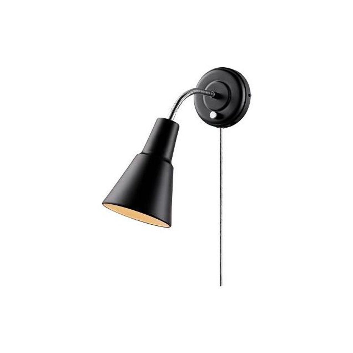 Globe Electric Ramezay 1-Bulb Matte Black Task Wall Sconce Light Fixture, Plug-In or Hardwire