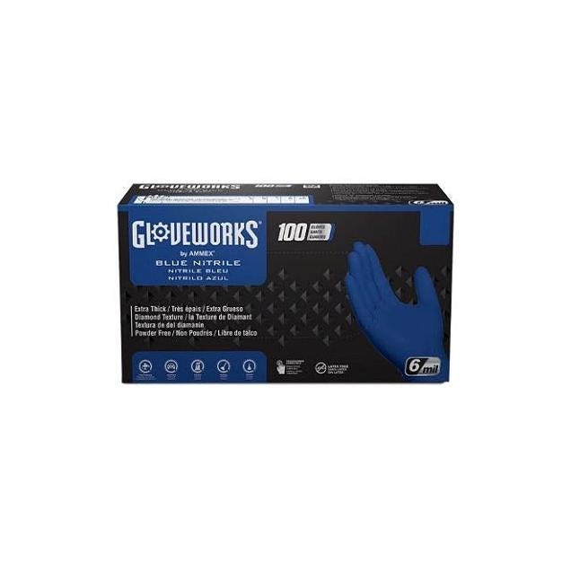 Gloveworks 100-Ct. Large Royal Blue Heavy-Duty Nitrile Work Gloves