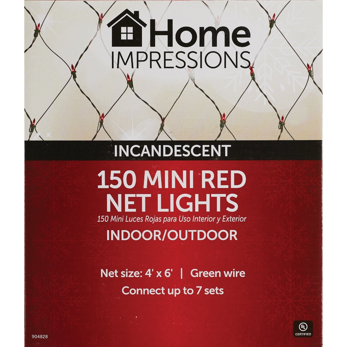 Home Impressions Red 150-Bulb Mini Incandescent 4 Ft. x 6 Ft. Heavy-Duty Net Light Set Home Impressions Red 150-Bulb Mini Incandescent 4 Ft. x 6 Ft. Heavy-Duty Net Light Set