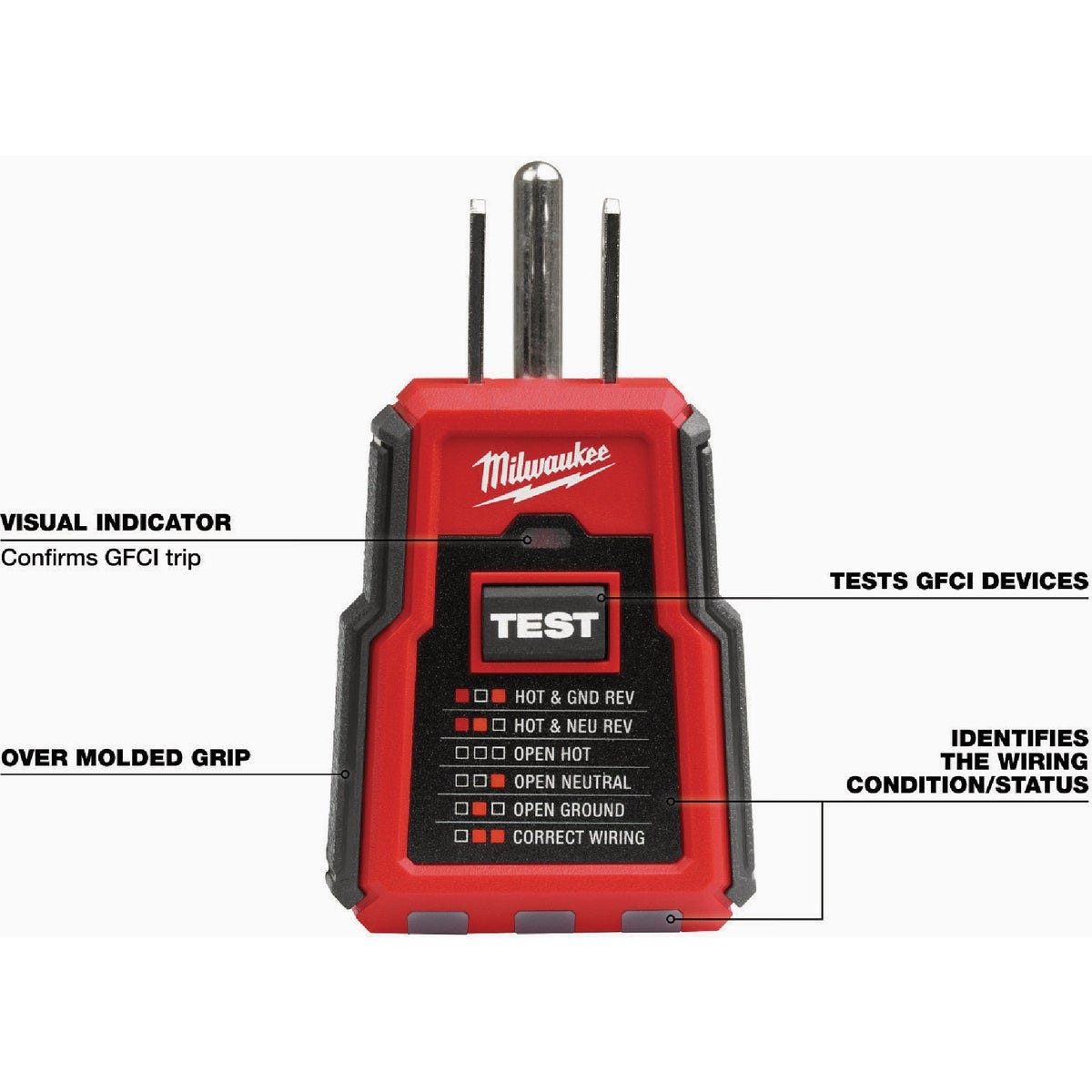 Milwaukee 50 to 1000V GFCI Receptacle Tester & Voltage Detector - photo 5 Milwaukee 50 to 1000V GFCI Receptacle Tester & Voltage Detector - photo 5