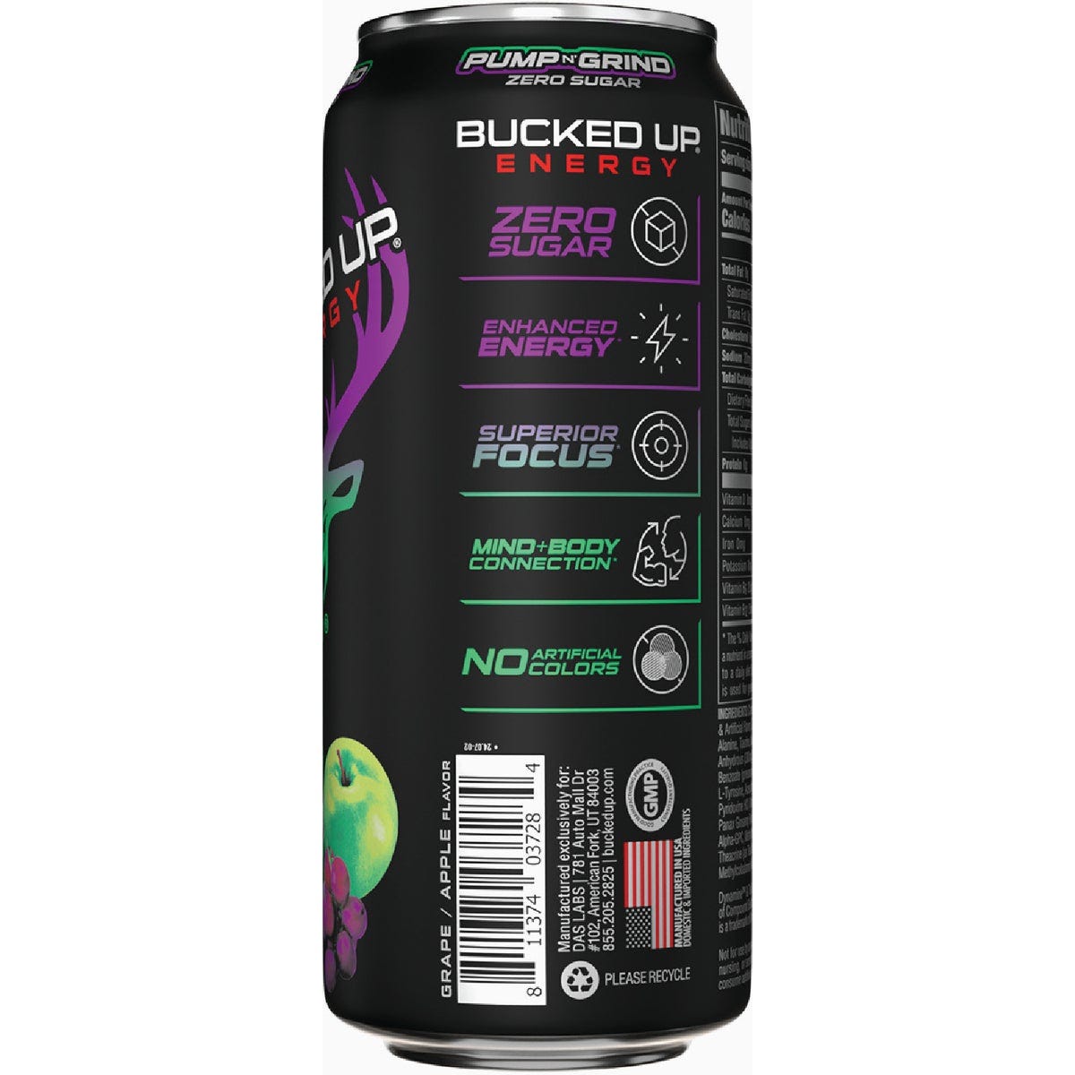 Bucked Up 16 Fl. Oz. Pump N' Grind Energy Drink (12-Pack)