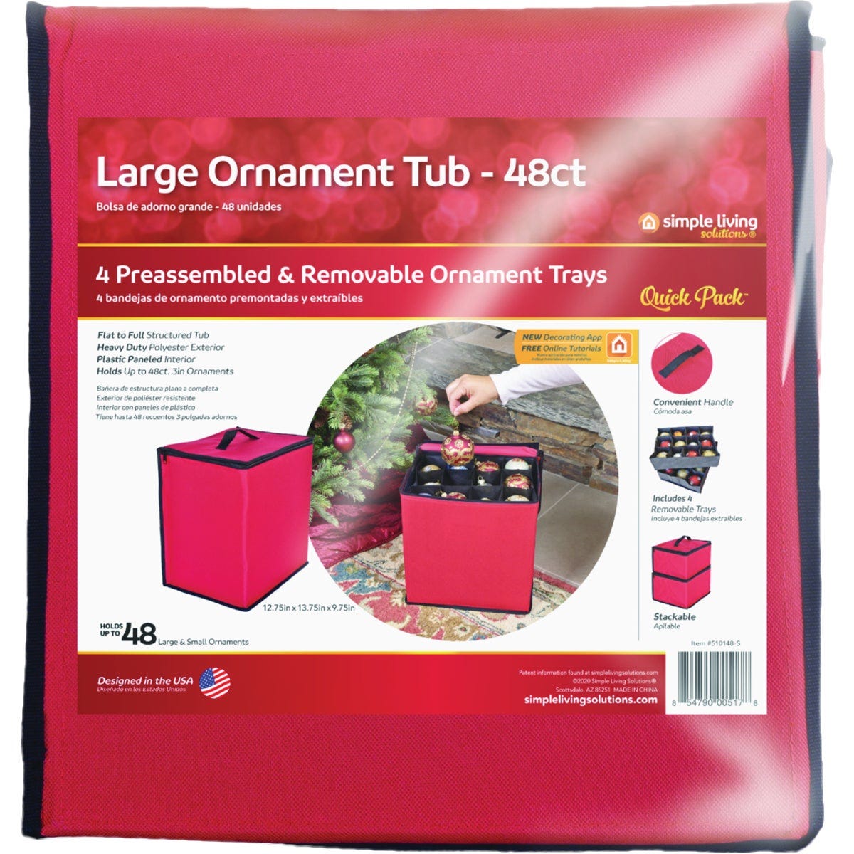 Simple Living Solutions 48-Ornament Storage Tub Simple Living Solutions 48-Ornament Storage Tub