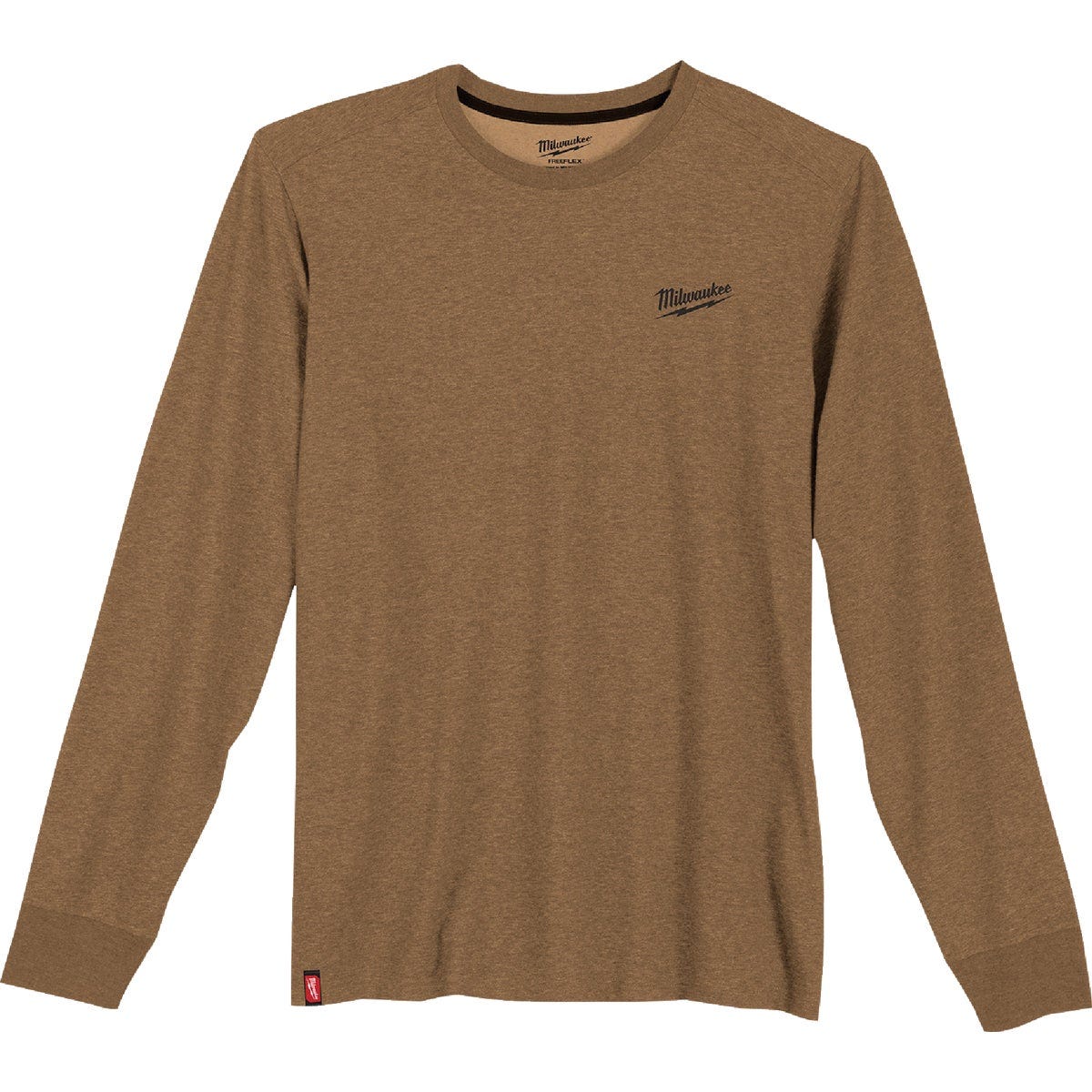 Milwaukee FREEFLEX Men's Large Brown Long Sleeve Hybrid Work T-Shirt Milwaukee FREEFLEX Men's Large Brown Long Sleeve Hybrid Work T-Shirt