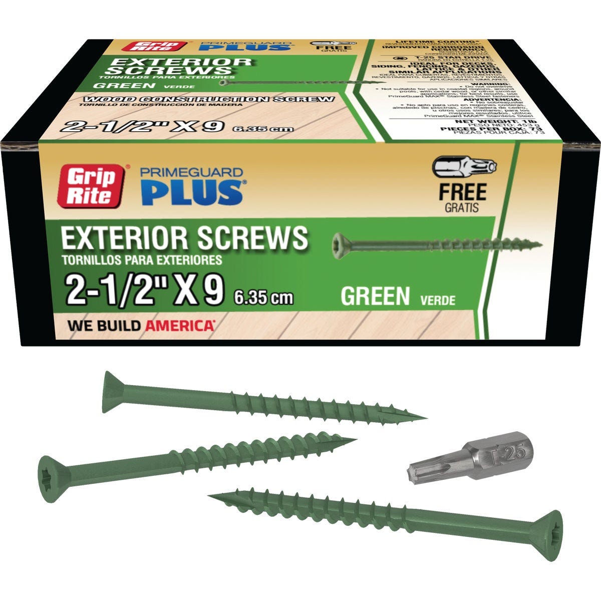 Grip-Rite PrimeGuard Plus 2-1/2 In. x 9 ga Star Drive Green Self-Drilling Exterior Screw (1 Lb.) - photo 2 Grip-Rite PrimeGuard Plus 2-1/2 In. x 9 ga Star Drive Green Self-Drilling Exterior Screw (1 Lb.) - photo 2