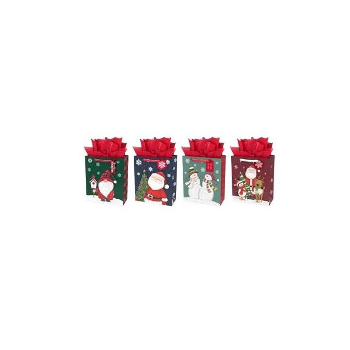 Papercraft Large Christmas Gift Bag, Assorted Folk Designs Papercraft Large Christmas Gift Bag, Assorted Folk Designs