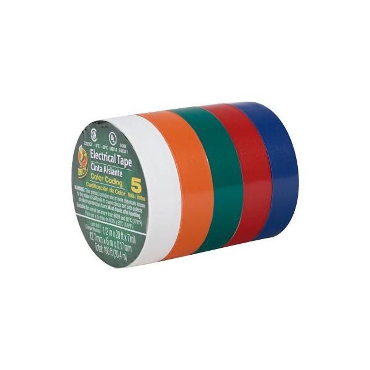 Duck 20 Ft. Assorted Vinyl Electrical Tape (5-Pack)