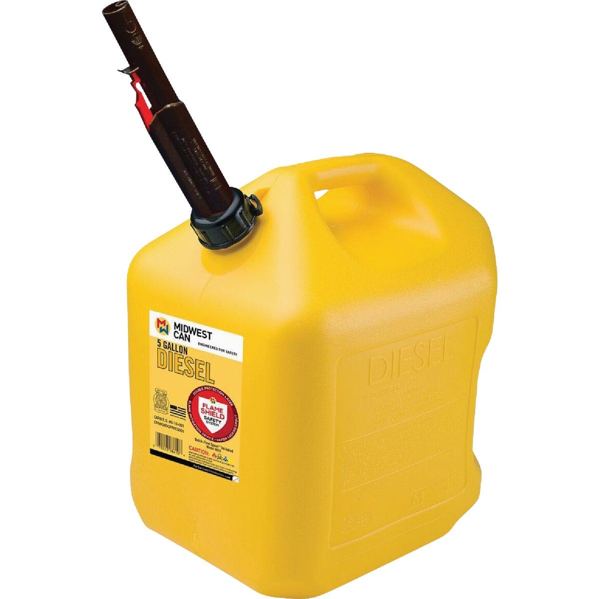 Midwest Can 5 Gal. Plastic Auto Shut Off Diesel Fuel Can, Yellow Midwest Can 5 Gal. Plastic Auto Shut Off Diesel Fuel Can, Yellow