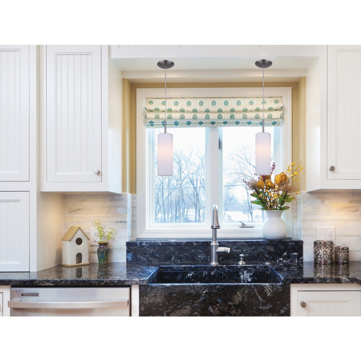 Canarm Toni 5 In. Brushed Nickel Pendant Light Fixture, Flat Opal Glass - photo 4 Canarm Toni 5 In. Brushed Nickel Pendant Light Fixture, Flat Opal Glass - photo 4