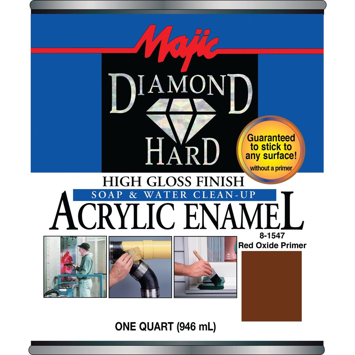 Majic Diamond Hard Acrylic Enamel, Red Primer, 1 Qt. - photo 2