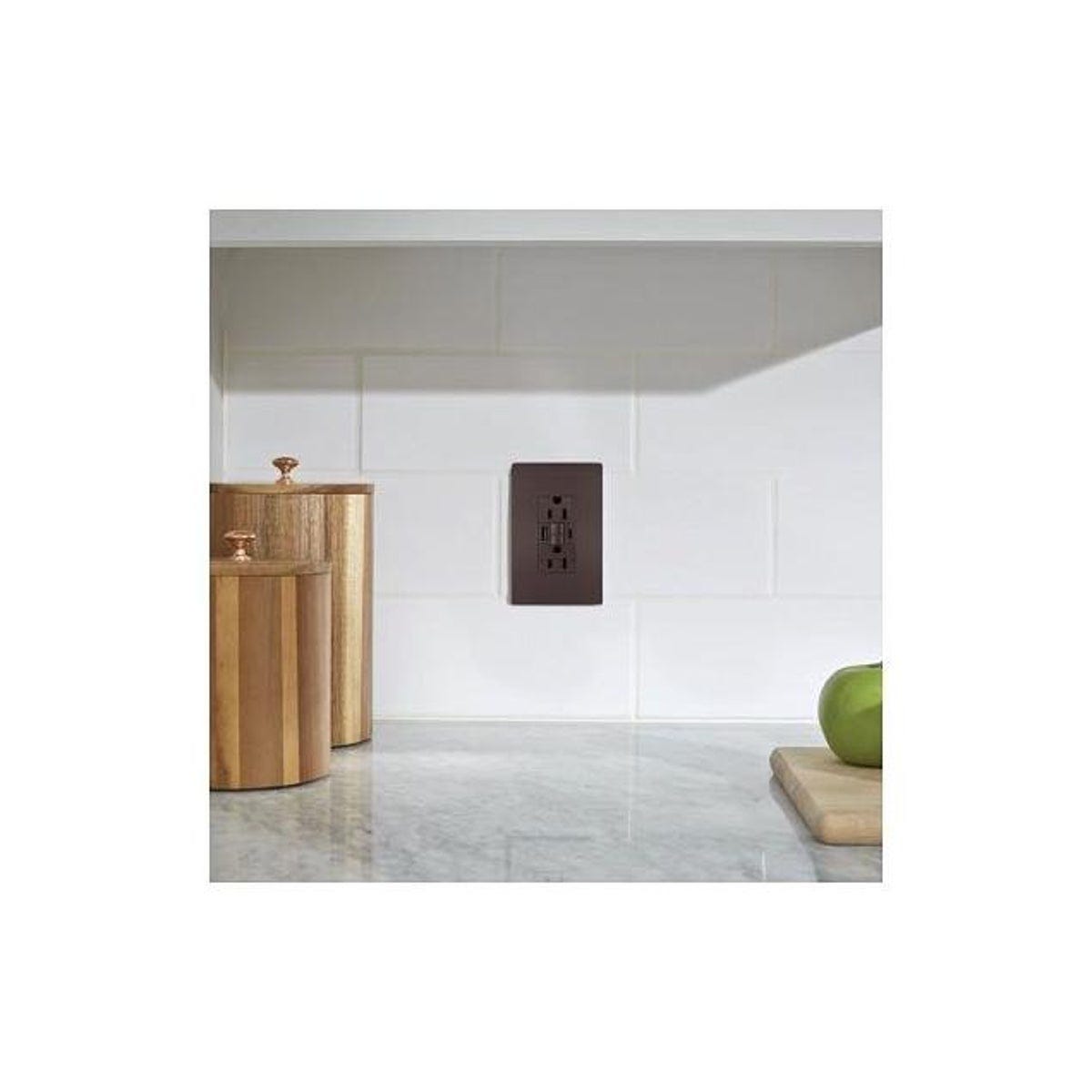 Legrand Pass & Seymour Radiant 15A Dark Bronze Tamper-Resistant Self-Test GFCI USB Type-A/C Outlet - photo 3