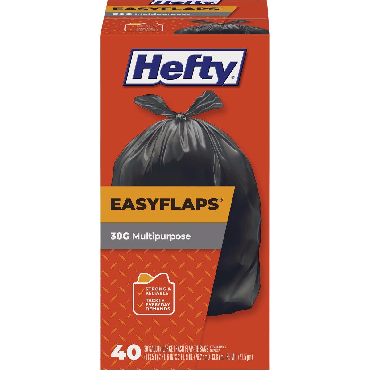 Hefty 30 Gal. Black Easy Flap Large Trash Bags (40-Count) - photo 2 Hefty 30 Gal. Black Easy Flap Large Trash Bags (40-Count) - photo 2