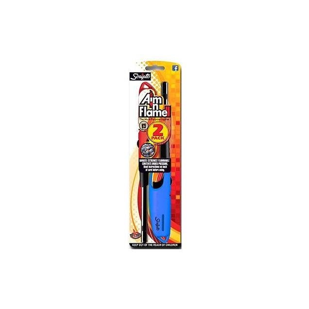 Scripto Aim N Flame II Lighter Assorted Colors (2-Pack)