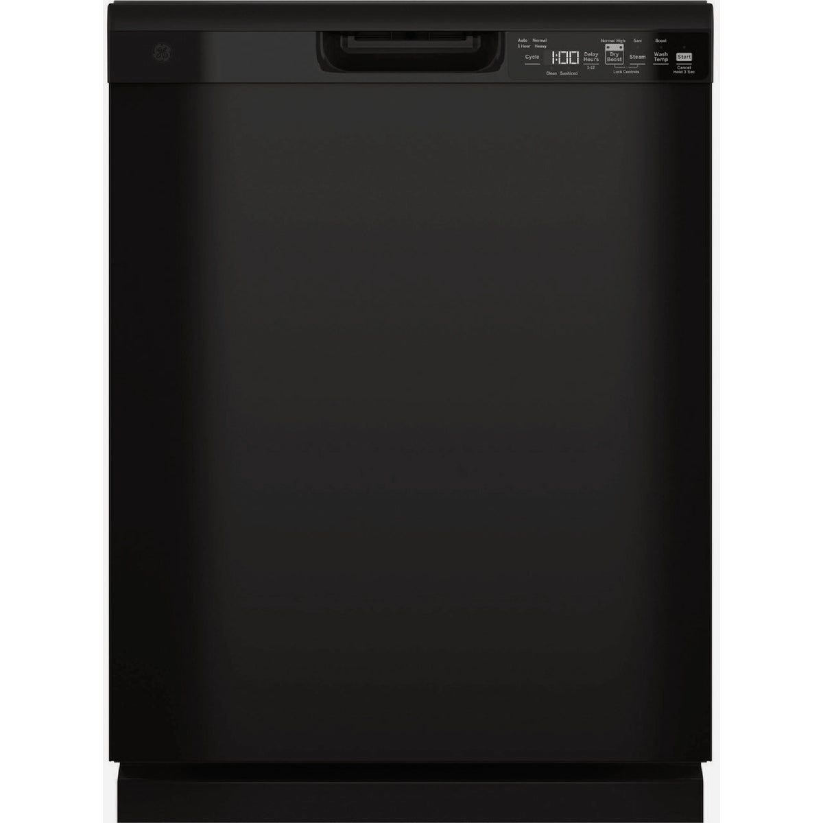 GE 24 In. Front Control Plastic Tub Dishwasher with Sanitize Cycle & Dry Boost, Black
