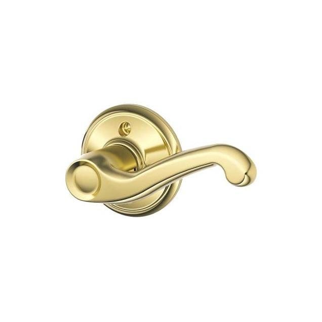 Schlage Flair Bright Brass Right-Hand Dummy Lockset