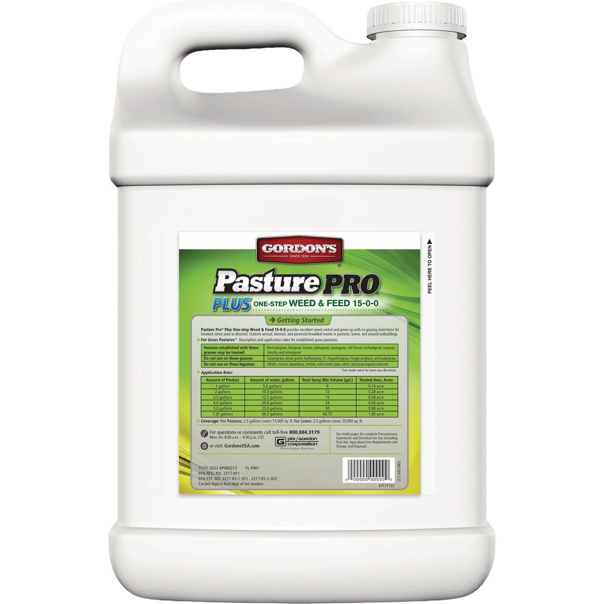 Gordon's Pasture Pro 2.5 Gal. Concentrate 15-0-0 Plus One-Step Weed & Feed - photo 2