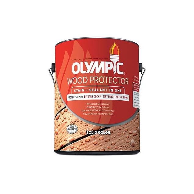 Olympic Latex Deck, Fence & Siding Exterior Stain & Sealant, Clear Tint Base, 1 Gal. Olympic Latex Deck, Fence & Siding Exterior Stain & Sealant, Clear Tint Base, 1 Gal.