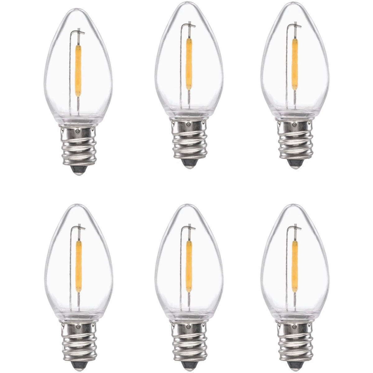 Xodus Clear 0.6W C7 LED Candle Light Bulb (6-Pack) Xodus Clear 0.6W C7 LED Candle Light Bulb (6-Pack)