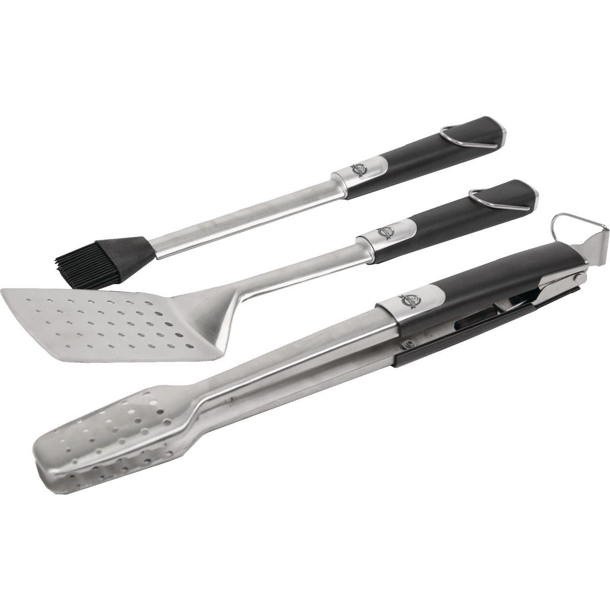 Pit Boss Rubber Handles Stainless Steel Blade 3-Piece BBQ Tool Set - photo 3