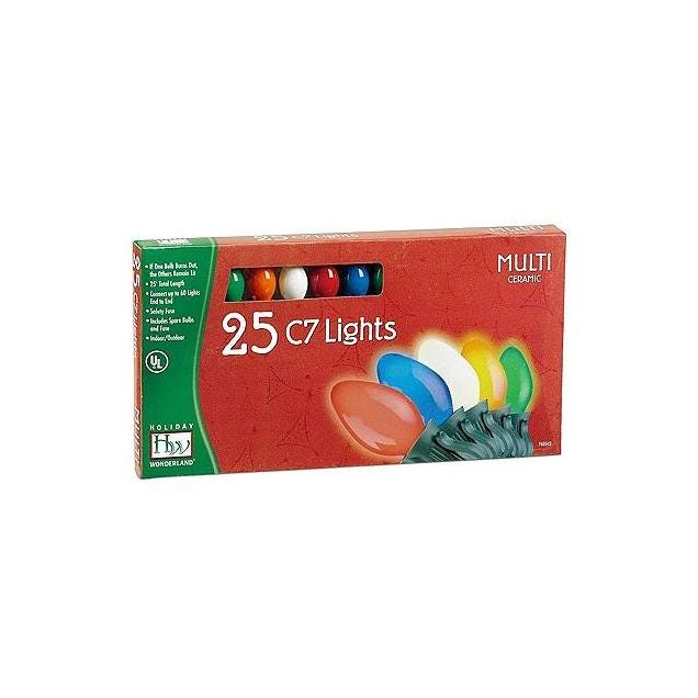 Holiday Wonderland Multi-Color Ceramic 25-Bulb C7 Christmas Light Set - photo 2 Holiday Wonderland Multi-Color Ceramic 25-Bulb C7 Christmas Light Set - photo 2