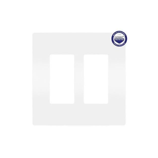 Radiant 2-Gang Screwless Wall Plate with Microban, White