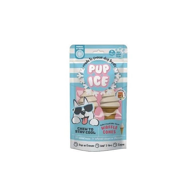 Pup Ice 2-Pack Vanilla and Peanut Butter Waffle Cone Dog Treat