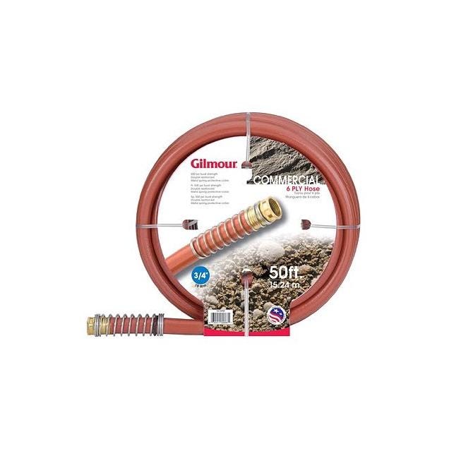 Gilmour 25 Series 3/4 In. x 50 Ft. 6-Ply Red Rubber & Vinyl Commercial Hose Gilmour 25 Series 3/4 In. x 50 Ft. 6-Ply Red Rubber & Vinyl Commercial Hose