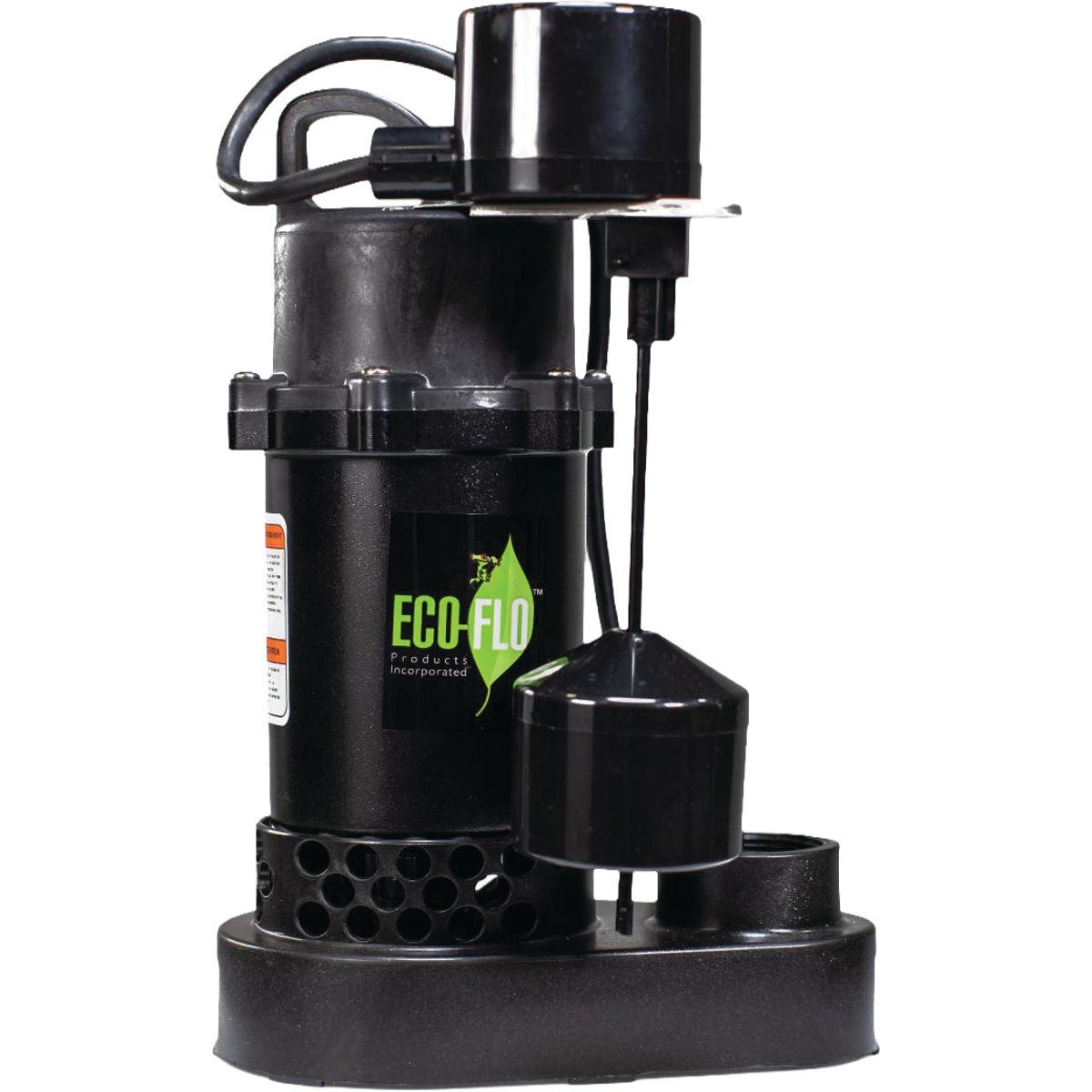ECO-FLO 1/3 HP Vertical Switch Submersible Thermoplastic Sump Pump ECO-FLO 1/3 HP Vertical Switch Submersible Thermoplastic Sump Pump