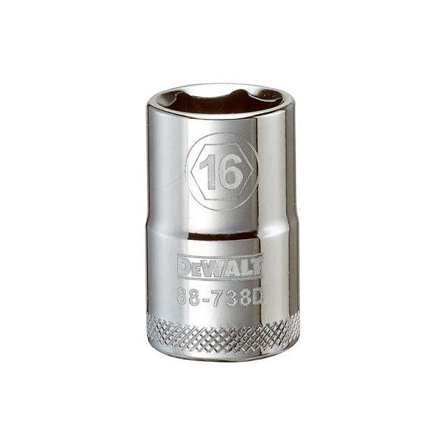 DeWalt 1/2 In. Drive 16mm 6-Point Shallow Metric Socket